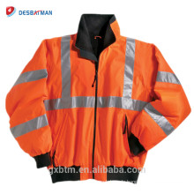 Benutzerdefinierte Hallo Vis Reflektierende Arbeitskleidung ANSI Klasse 3 Wasserdichte Warme Fleece High Visibility Winter Sicherheitsjacke